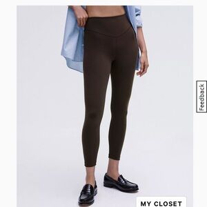 Lululemon Wunder Under SmoothCover, high rise tight 25", size 8, espresso